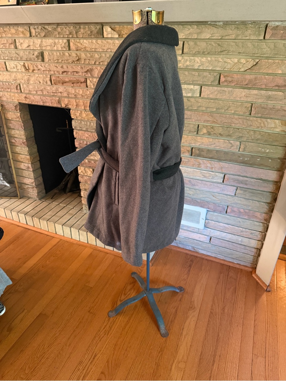 A New Day Gray Waterfall Wrap Coat Jacket XL NWT Belted - Picture 2 of 6